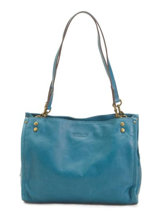 American Leather Co. Handbags - AMERICAN LEATHER CO. Leather Lenox Triple Entry Satchel